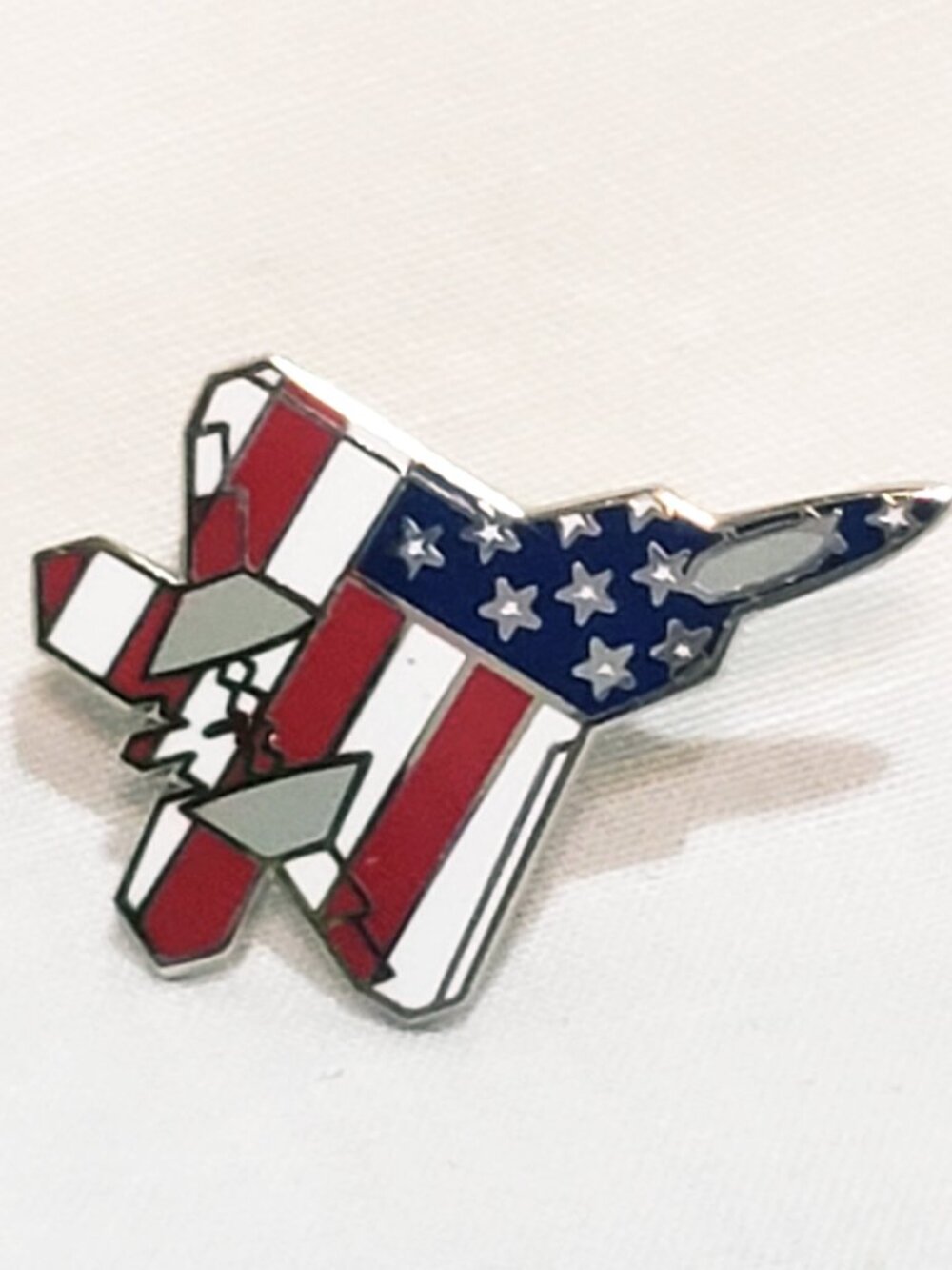 United States U.S. Air Force Jet Fighter Flag Patriotic Lapel Pin 1" Metal